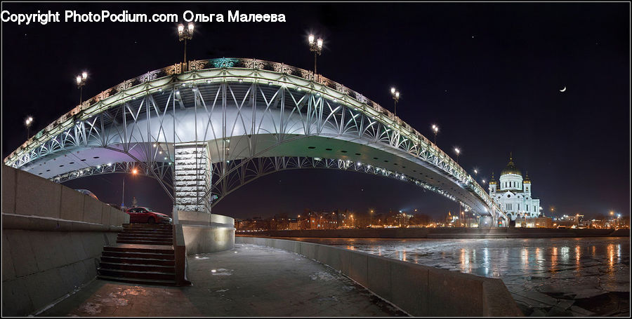 Bridge, City, Downtown, Metropolis, Urban, Building, Architecture