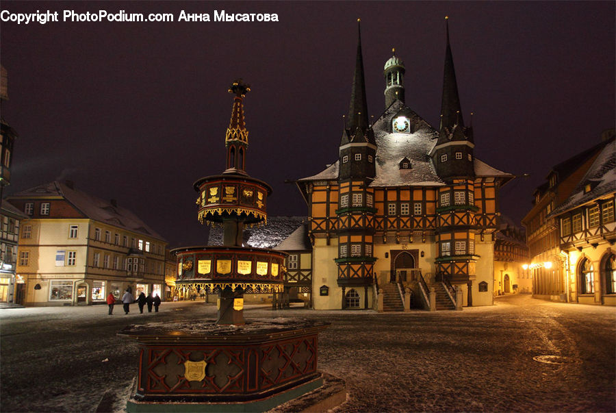 Architecture, Downtown, Plaza, Town Square, Bell Tower, Clock Tower, Tower
