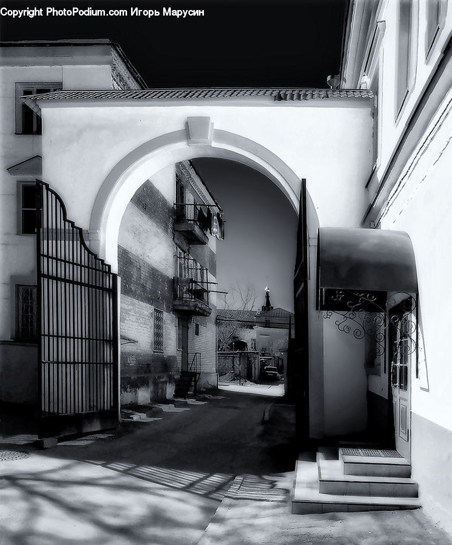 Arch, Alley, Alleyway, Road, Street, Town, City