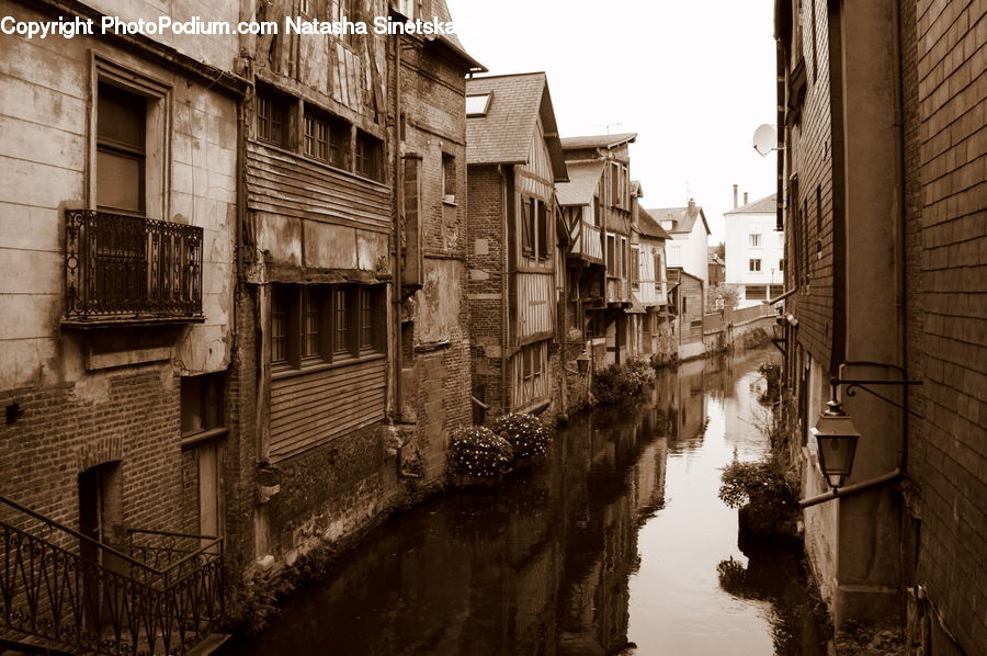 Canal, Outdoors, River, Water, Brick, Alley, Alleyway