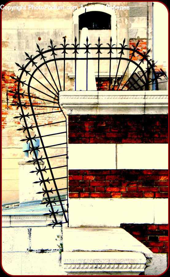 Brick, Collage, Poster, Fireplace, Hearth, Tunnel