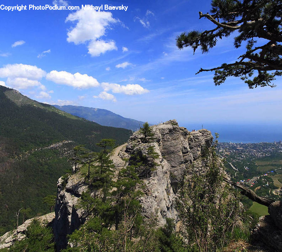 Cliff, Outdoors, Crest, Mountain, Peak, Aerial View, Wilderness