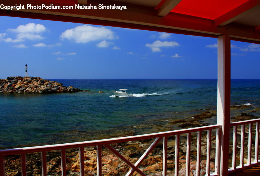 Coast, Outdoors, Sea, Water, Gazebo, Chair, Furniture