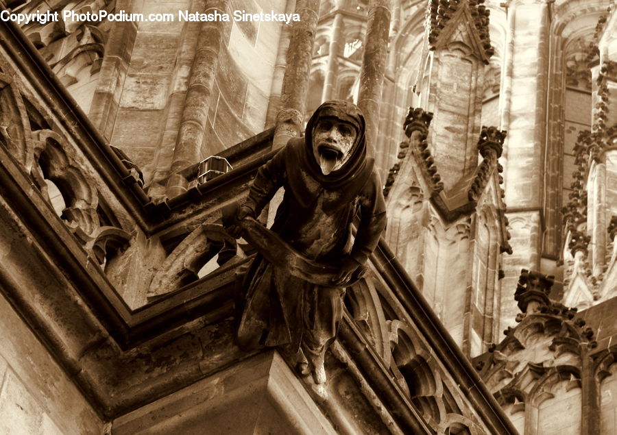 Art, Gargoyle, Statue, Balcony