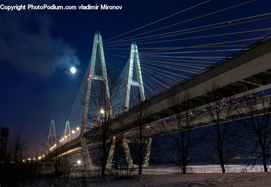 Bridge, Freeway, Overpass, Building, City, Downtown, Architecture