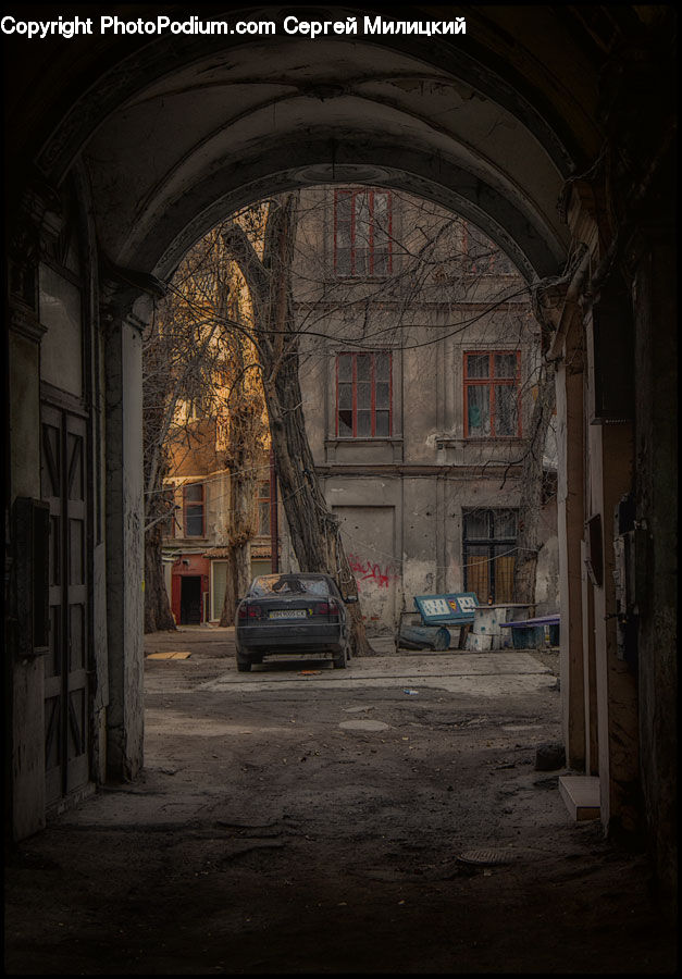 Automobile, Car, Vehicle, Alley, Alleyway, Road, Street