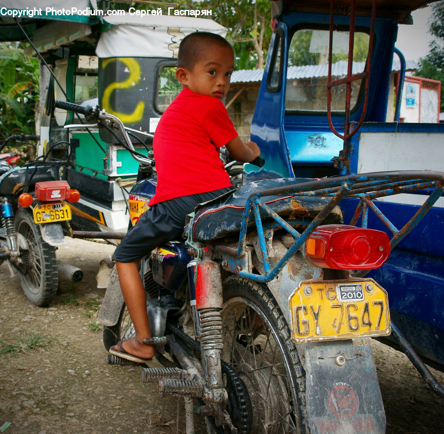 People, Person, Human, Motor, Motorcycle, Vehicle, Bucket