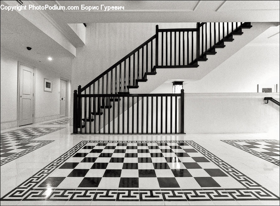 Bench, Banister, Handrail, Staircase, Corridor, Hall, Auditorium