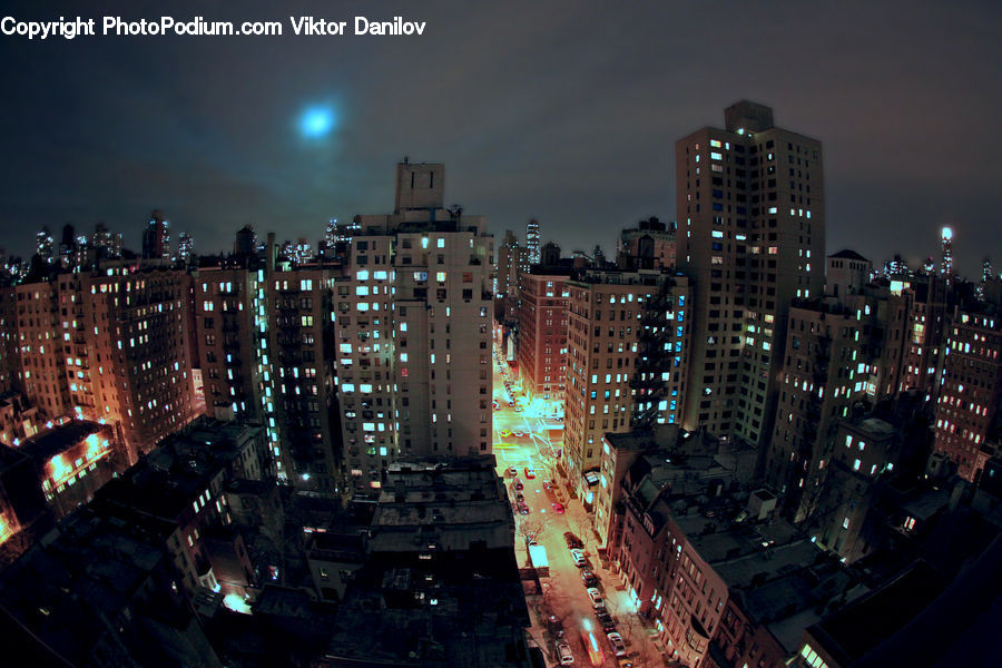 City, Downtown, Metropolis, Urban, Building, High Rise, Night