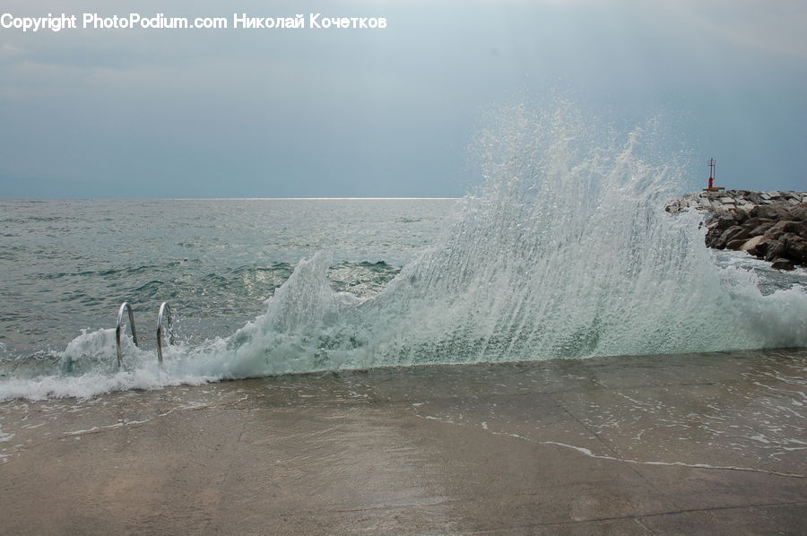 Outdoors, Sea, Sea Waves, Water, Coast, Beacon, Building