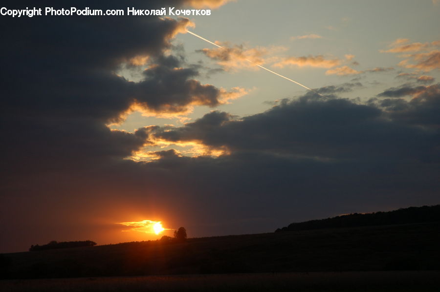 Dusk, Outdoors, Sky, Sunlight, Sunrise, Sunset, Smoke