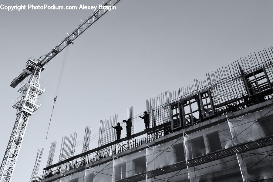 Constriction Crane, City, Downtown, Urban