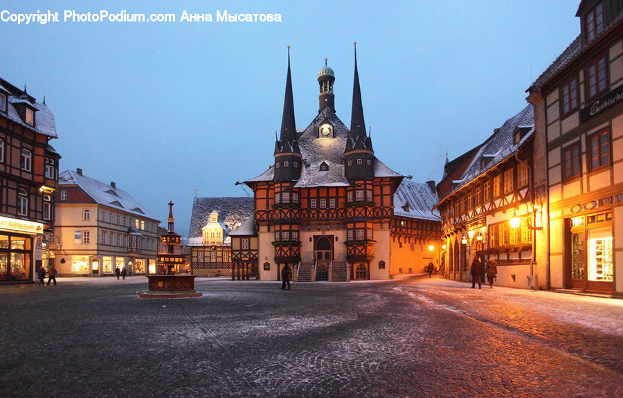 Architecture, Downtown, Plaza, Town Square, Town, Housing, Monastery