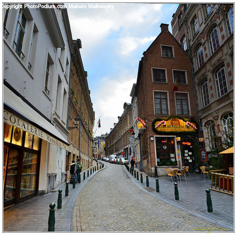 Road, Street, Town, Cafe, Cafeteria, Food Court, Brick