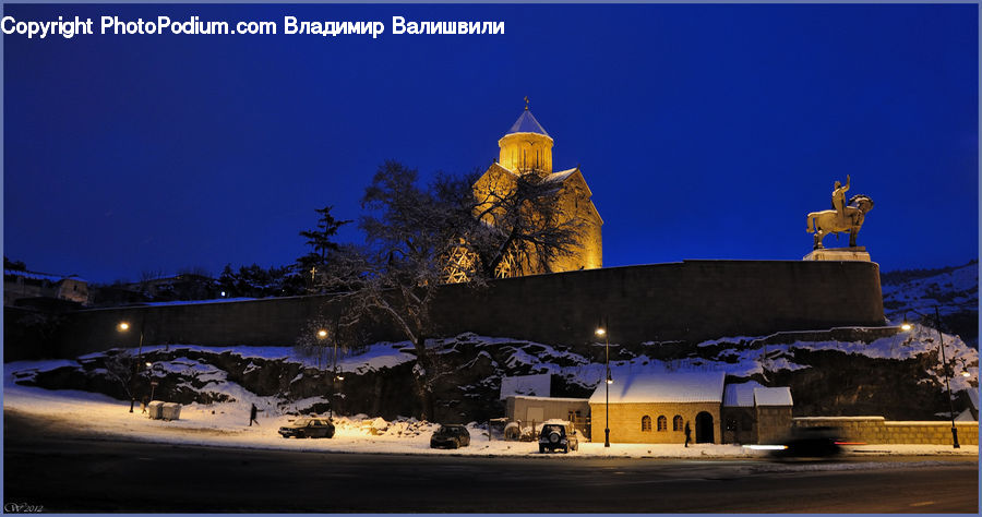 Ice, Outdoors, Snow, Architecture, Dome, Mosque, Worship