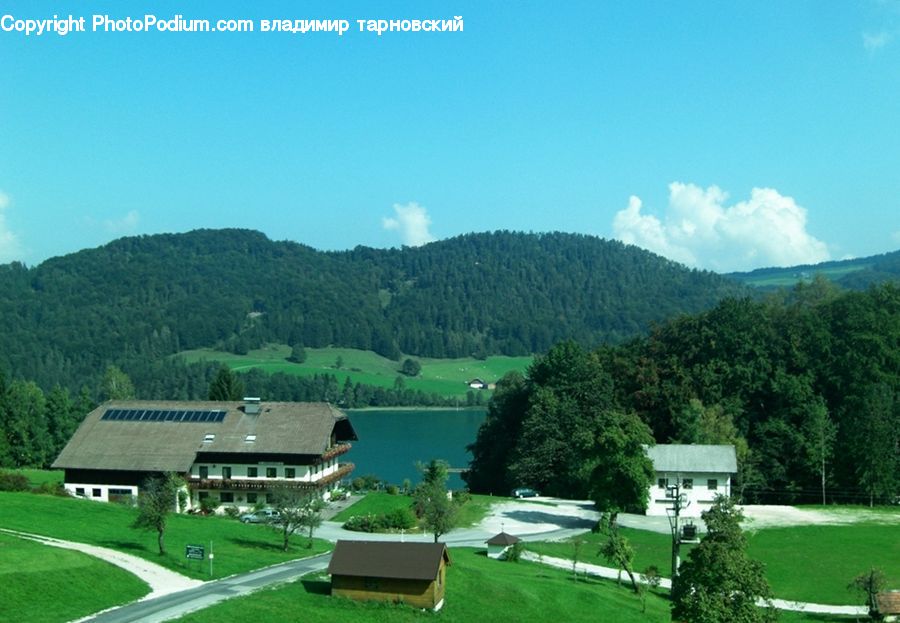 Backyard, Yard, Building, Cottage, Housing, Mountain, Outdoors