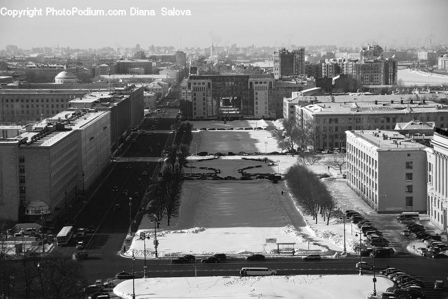 Train, Vehicle, City, Downtown, Urban, Construction, Intersection