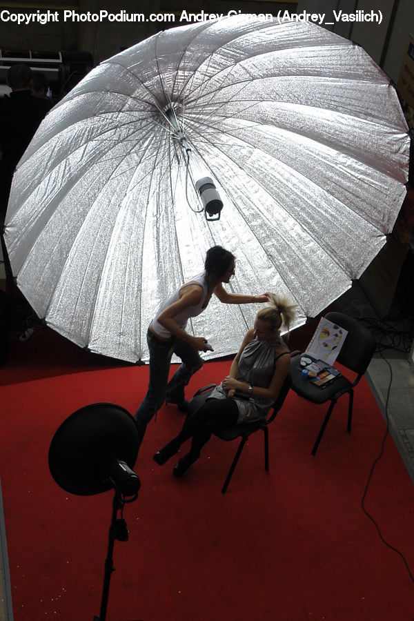 People, Person, Human, Chair, Furniture, Umbrella, Automobile