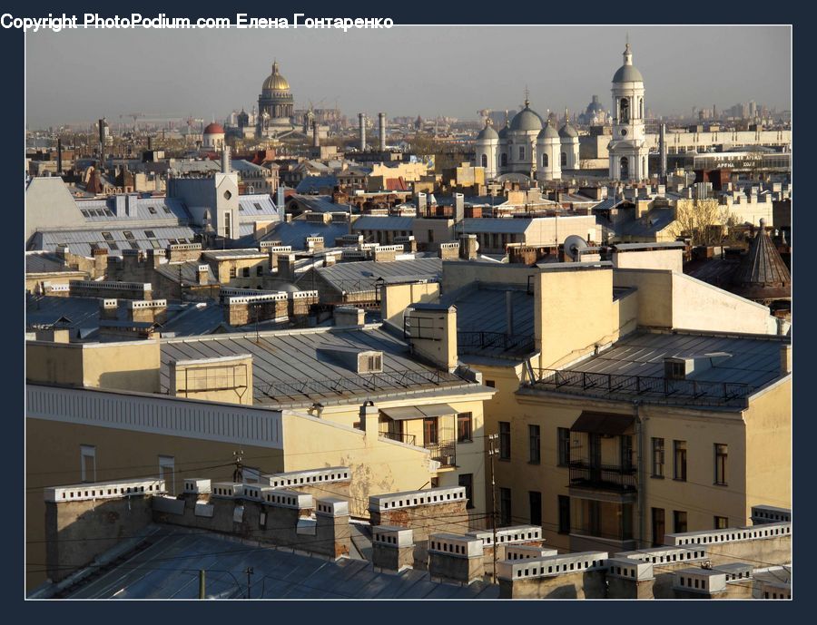 Aerial View, Building, Downtown, Town, City, Metropolis, Urban