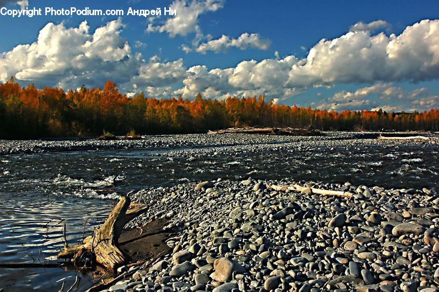 Pebble, Coast, Outdoors, Sea, Water, Landscape, Nature