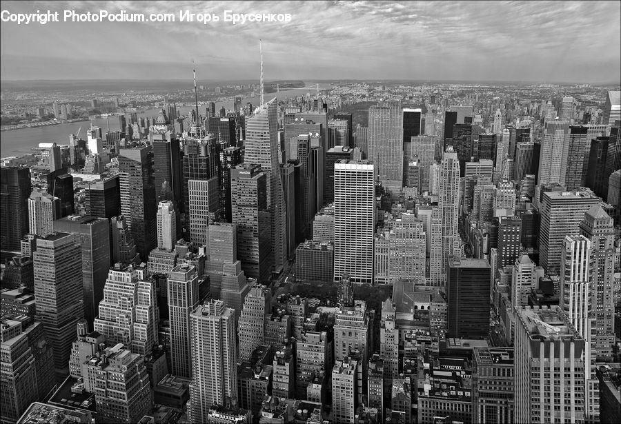 City, Downtown, Architecture, High Rise, Skyscraper, Urban, Aerial View