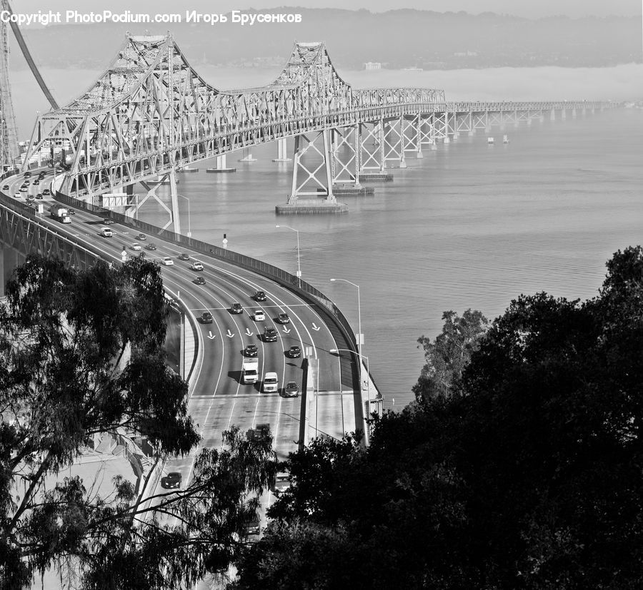 Bridge, City, Downtown, Urban, Intersection, Road, Coaster