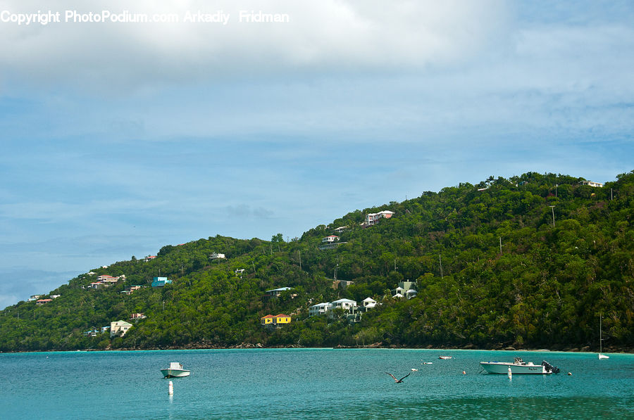 Coast, Island, Land, Sea, Boat, Dinghy, Building