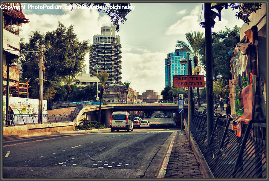 City, Downtown, Metropolis, Urban, Collage, Poster, Art