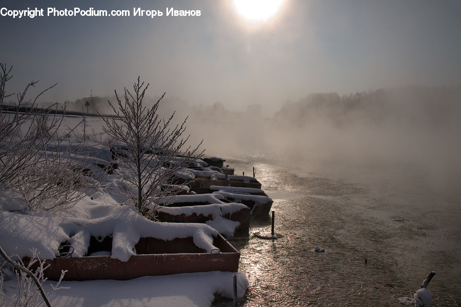 Ice, Outdoors, Snow, Bench, Blizzard, Weather, Winter