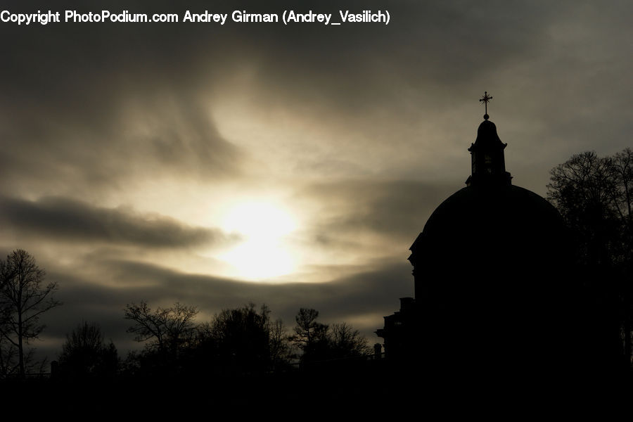 Architecture, Pagoda, Shrine, Temple, Worship, Silhouette, Plant