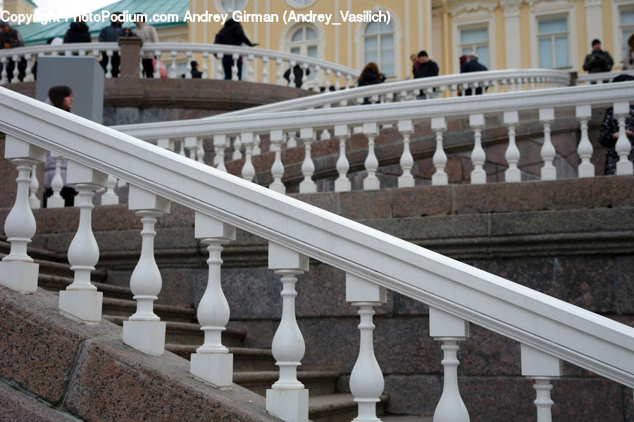 Banister, Handrail, Building, Housing, Villa, Crowd, City
