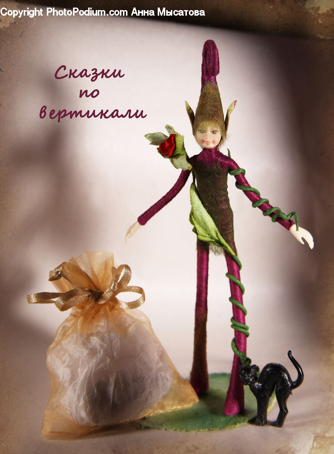 Figurine, Doll, Toy, Flower Arrangement, Ikebana, Plant, Potted Plant
