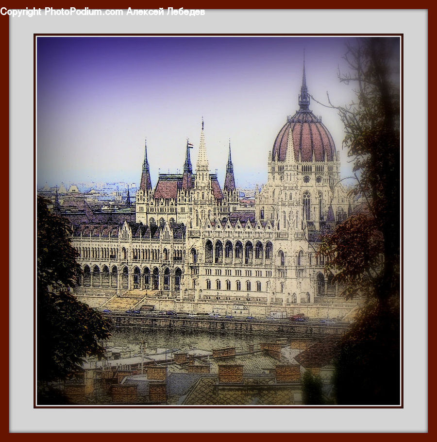 Architecture, Cathedral, Church, Worship, Collage, Poster, City