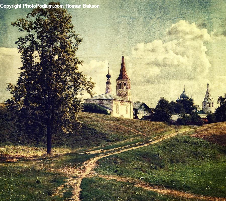 Architecture, Church, Worship, Bell Tower, Clock Tower, Tower, Dirt Road