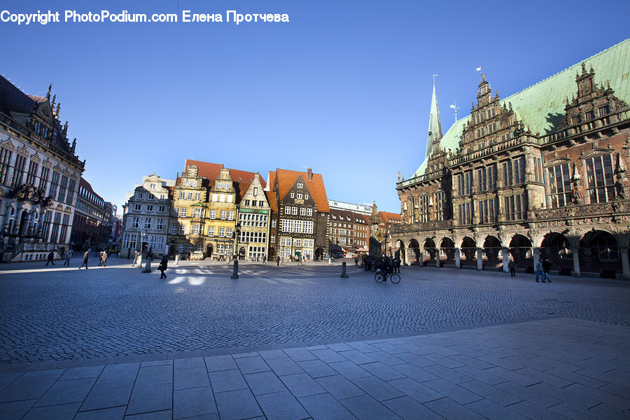 Architecture, Downtown, Plaza, Town Square, Building, Town, Castle