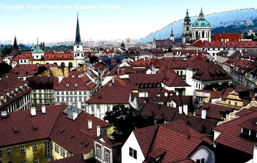 Roof, Tile Roof, Architecture, Tower, Building, Downtown, Town