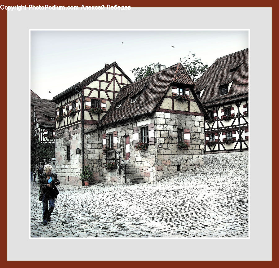 Building, Cottage, Housing, Billboard, Collage, Poster, Villa