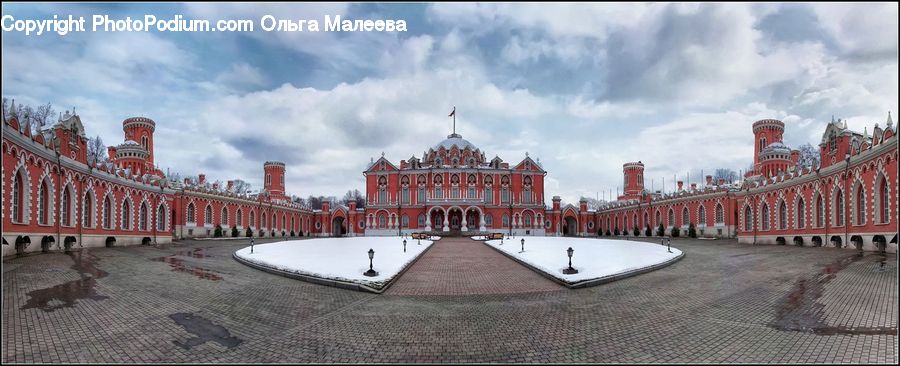 Architecture, Downtown, Plaza, Town Square, Court, Castle, Mansion
