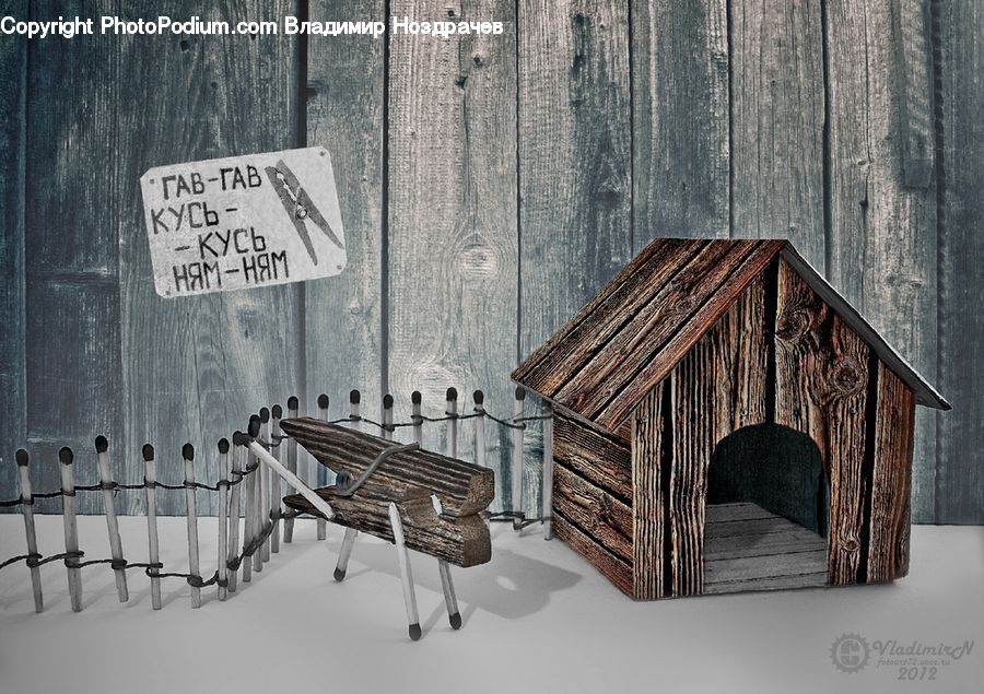 Label, Sticker, Chair, Furniture, Dog House, Arch, Kennel