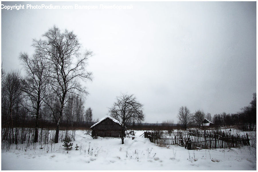 Barn, Building, Countryside, Ice, Outdoors, Snow, Hut