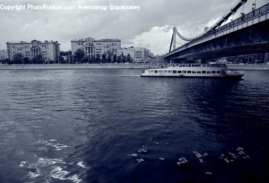 Waterfront, Outdoors, River, Water, Cruise Ship, Ferry, Freighter