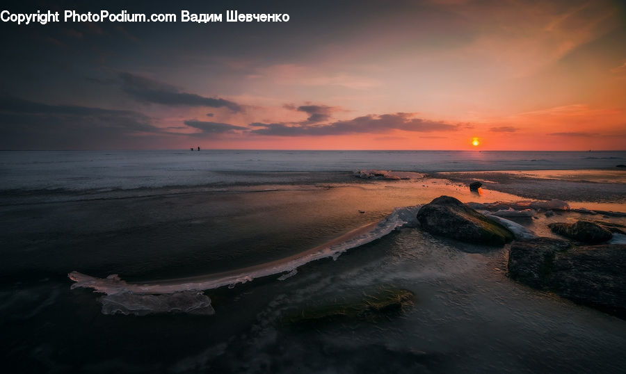 Beach, Coast, Outdoors, Sea, Water, Dawn, Dusk