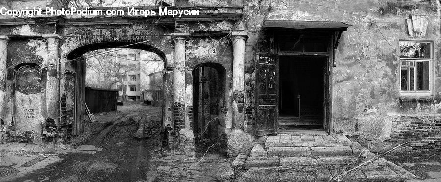 Alley, Alleyway, Road, Street, Town, Ruins, Brick