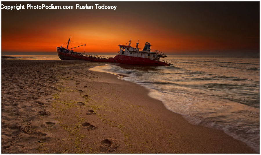 Ferry, Freighter, Ship, Tanker, Vessel, Beach, Coast