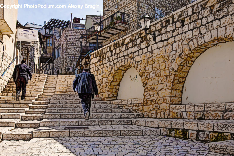 People, Person, Human, Brick, Bag, Cobblestone, Pavement
