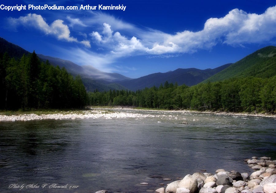 Lake, Outdoors, Water, River, Azure Sky, Cloud, Sky