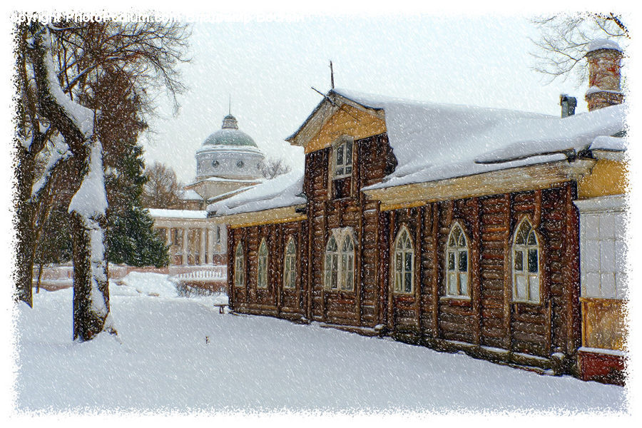 Building, Cottage, Housing, Blizzard, Outdoors, Snow, Weather