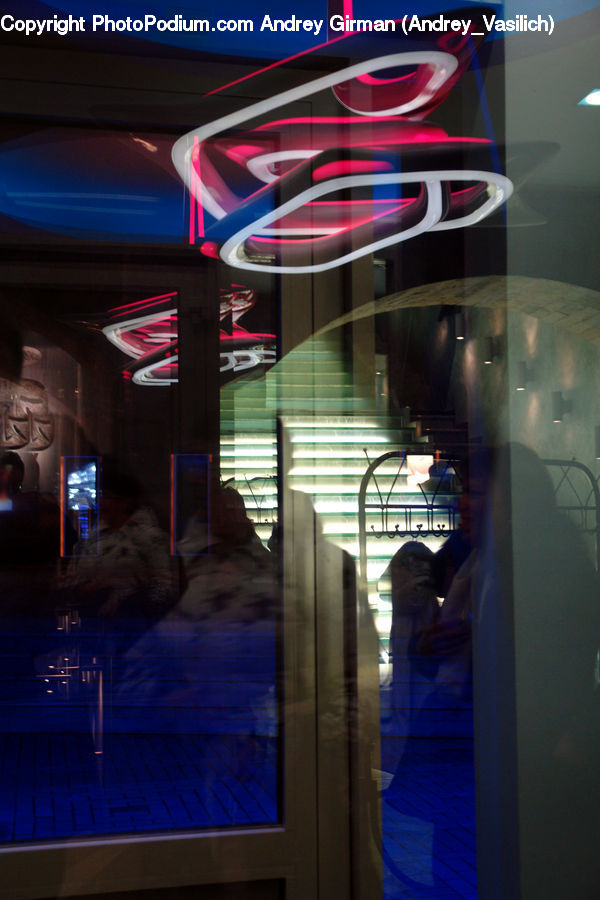 People, Person, Human, Light, Neon, Cafeteria, Diner