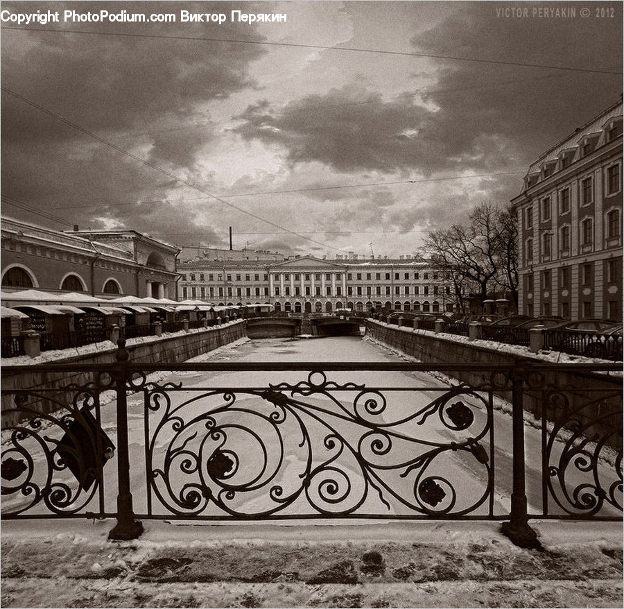 Bench, City, Downtown, Urban, Building, Town, Architecture