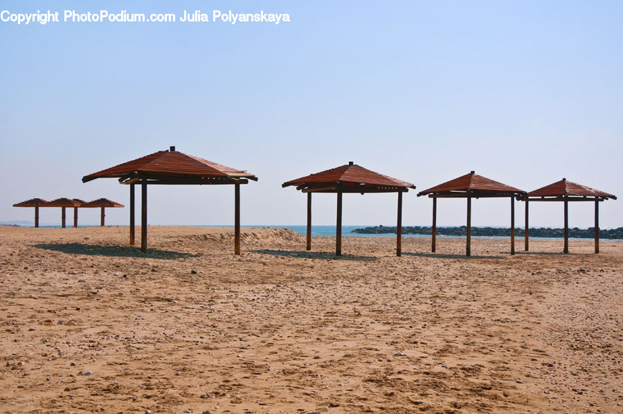 Gazebo, Canopy, Beach, Coast, Outdoors, Sea, Water